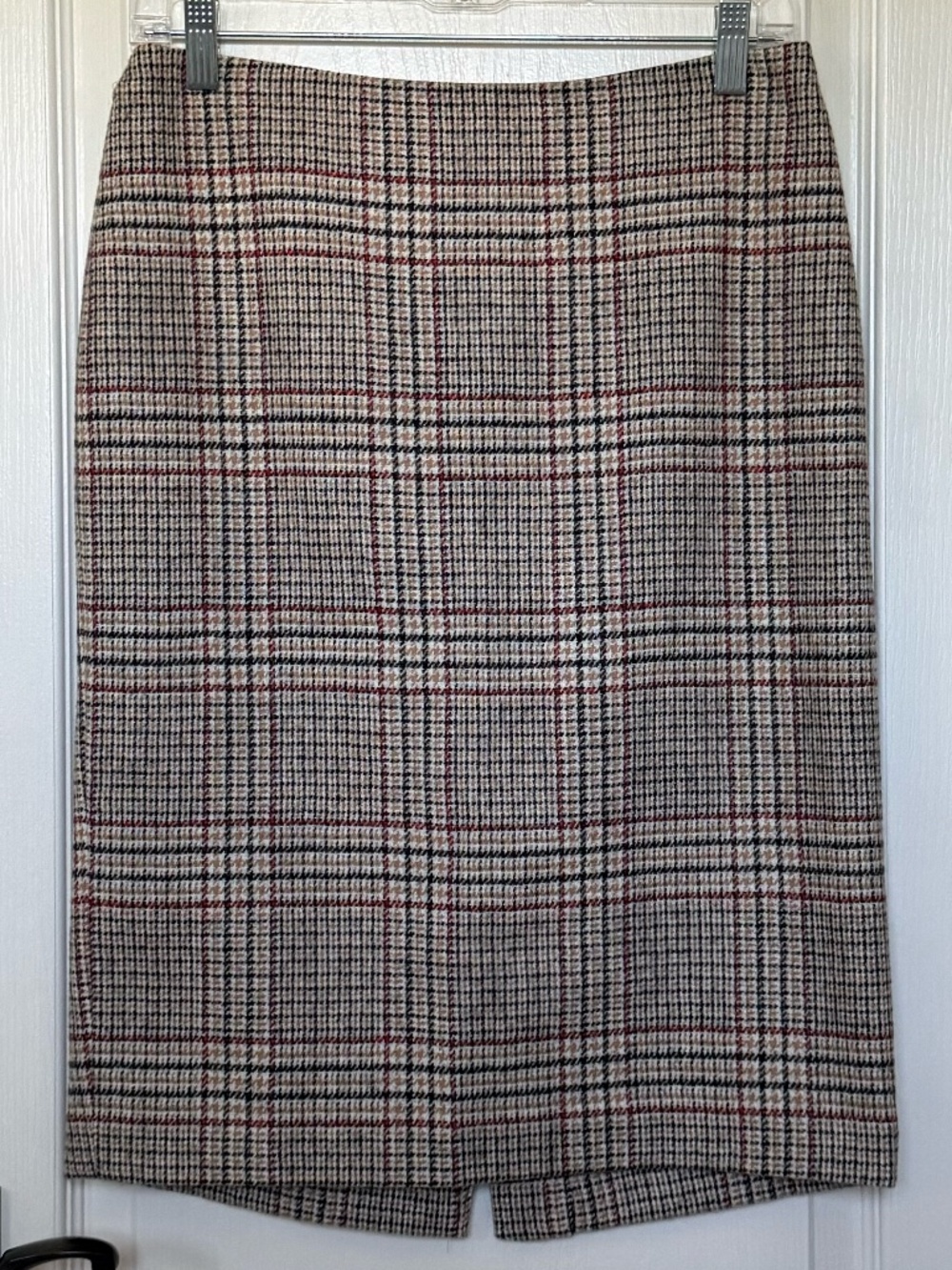 Talbots Wool Blend Plaid Pencil Skirt, Size 4